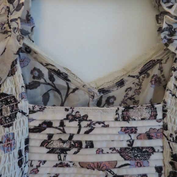 FREE PEOPLE Brunch Date Sheer Bodysuit in Floral Ivory Combo - Size S NWT - Picture 13 of 16